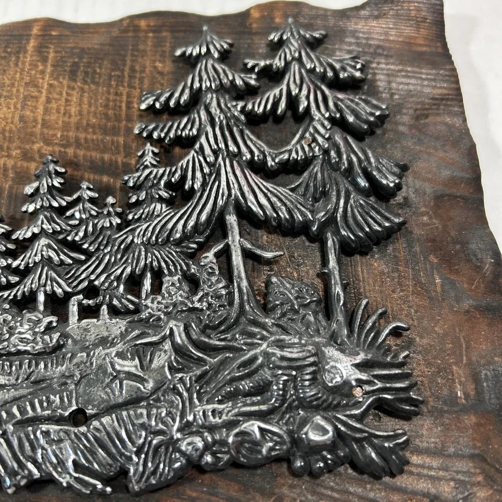 Antique Wood 3D Forest Trees Plaque‎ Decoration